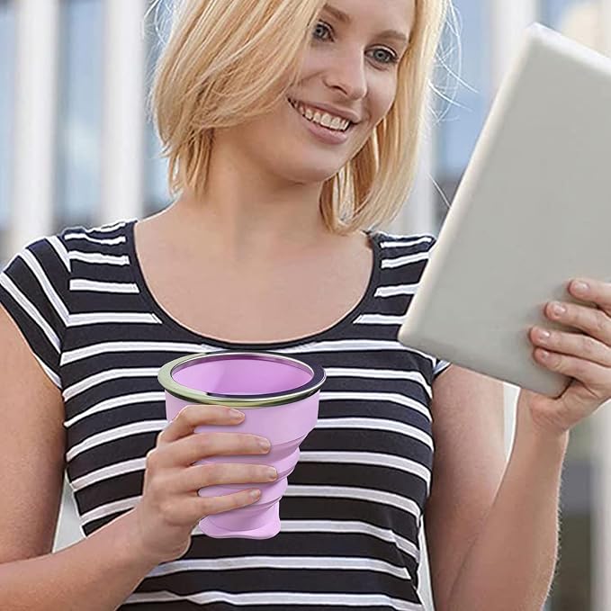 Collapsible Cup Silicone Foldable Cup-Expandable Folding Drinking Reusable - Image 4