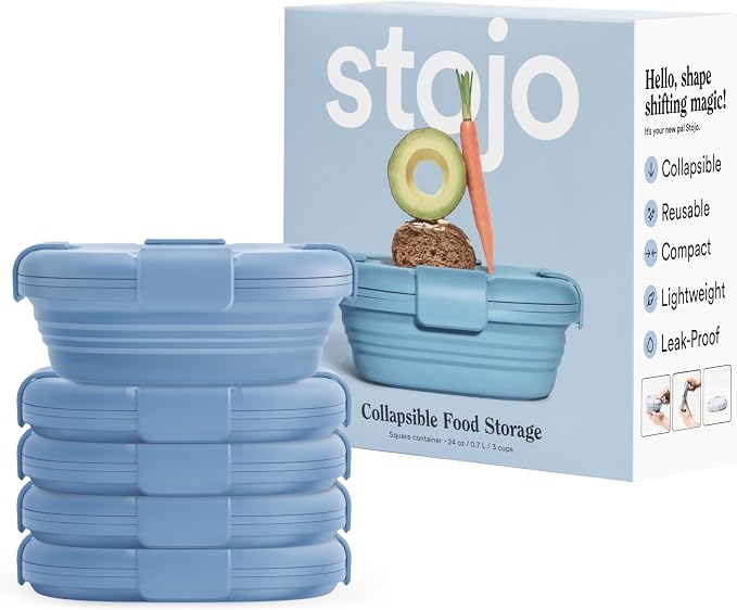 STOJO Collapsible Sandwich Box – 24oz, Reusable Food Storage Container by stojo