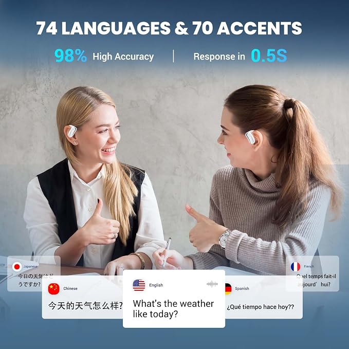 AI Translation Earbuds Real-Time 3-in-1 Language Translator Earbuds Lifetime - Image 2