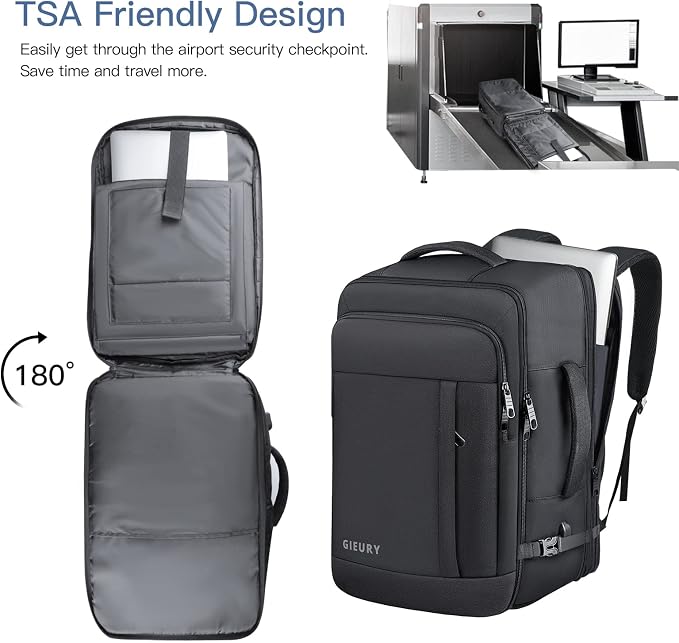 Carry On Backpack, 50L Travel Backpack, Luggage Backpack TSA Flight Approved - Image 4