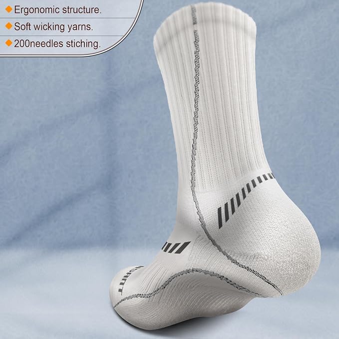 BULLIANT Compression Socks for Men 6Pairs, Athletic Crew Socks Cushioned For - Image 2