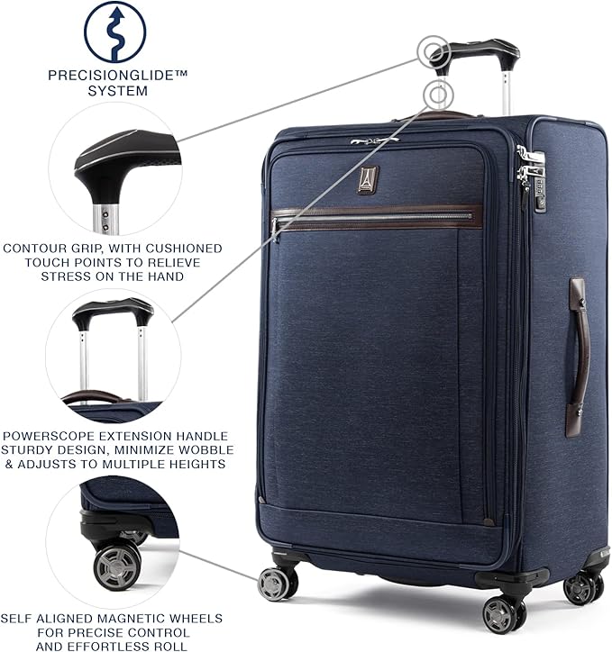 Travelpro Platinum Elite Softside Expandable Checked Luggage, 8 Wheel Spinner - Image 2
