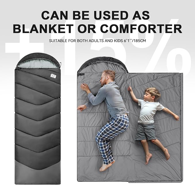 Sleeping Bags for Adults Cold Weather, Waterproof, Lightweight Sleeping Bag for - Image 5