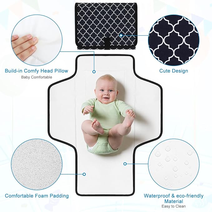 Accmor Portable Diaper Changing Pad, Waterproof Baby Changing Mat, Foldable - Image 2