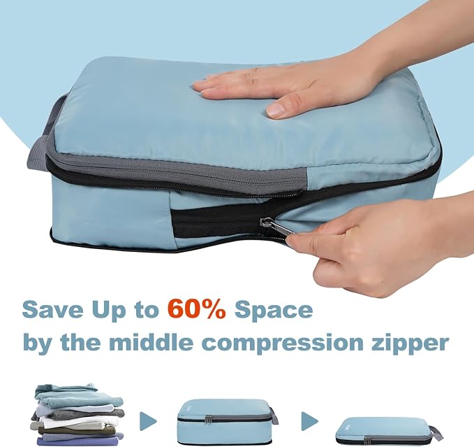 BAGAIL 4 Set/6 Set/8 Set Compression Packing Cubes Travel Accessories - Image 4