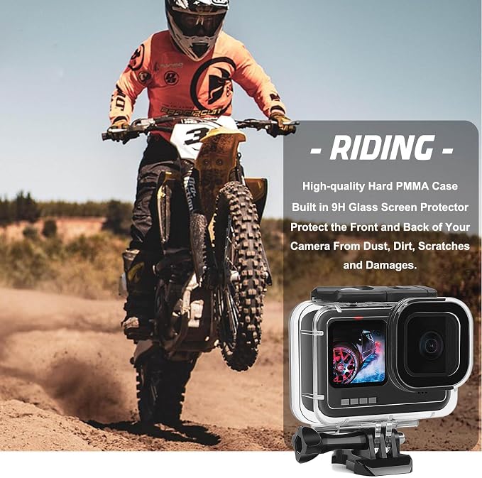 Compatible for Go Pro Hero 13 12 11 10 9 Black Waterproof Housing Case - Image 5