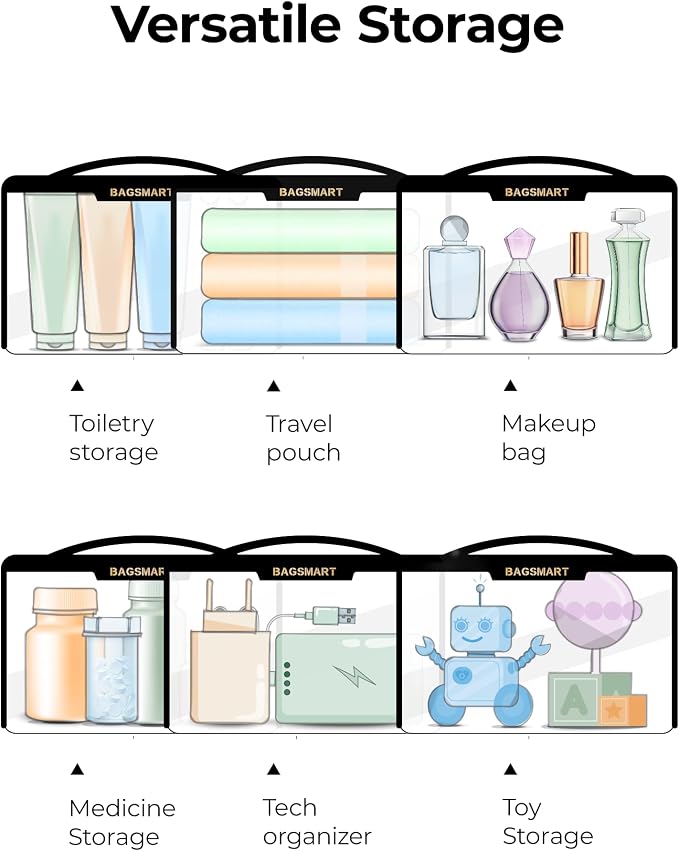 BAGSMART TSA Approved Toiletry Bag, Makeup Cosmetic Pouch Bag - Image 6