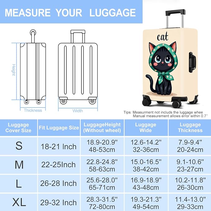 Luggage Cover Washable Suitcase Protector Anti-Scratch, Stretchable Fit - Image 6