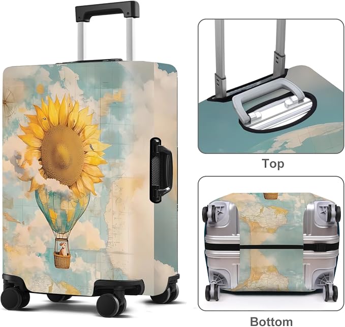 Sunflower Luggage Cover Washable Suitcase Protector Anti-Scratch, Stretchable - Image 2