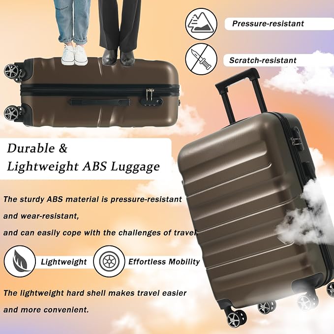 Merax Luggage Set 6 Piece, Hardshell ABS Suitcases - Image 5