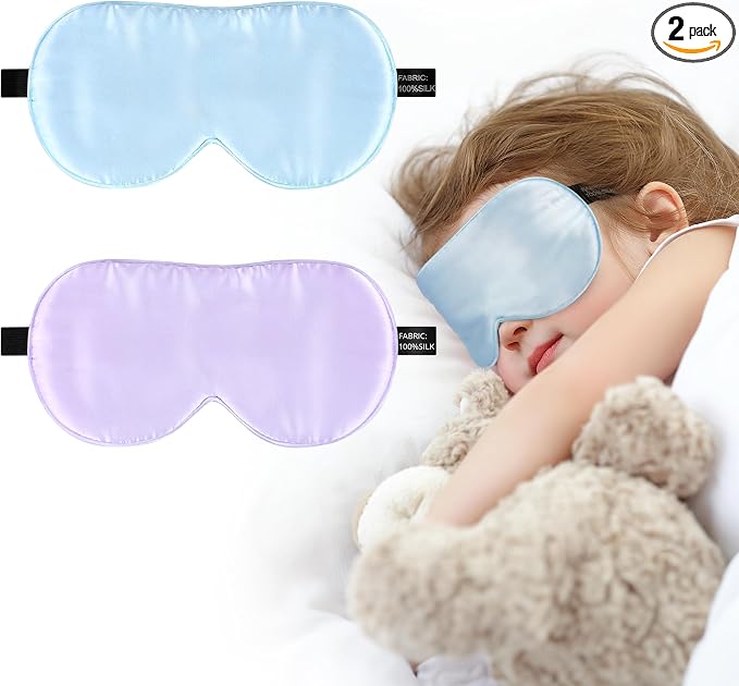 Silk Sleep Eye Mask for Kids, 100% Real Natural Pure Silk Sleeping Masks by spacepower