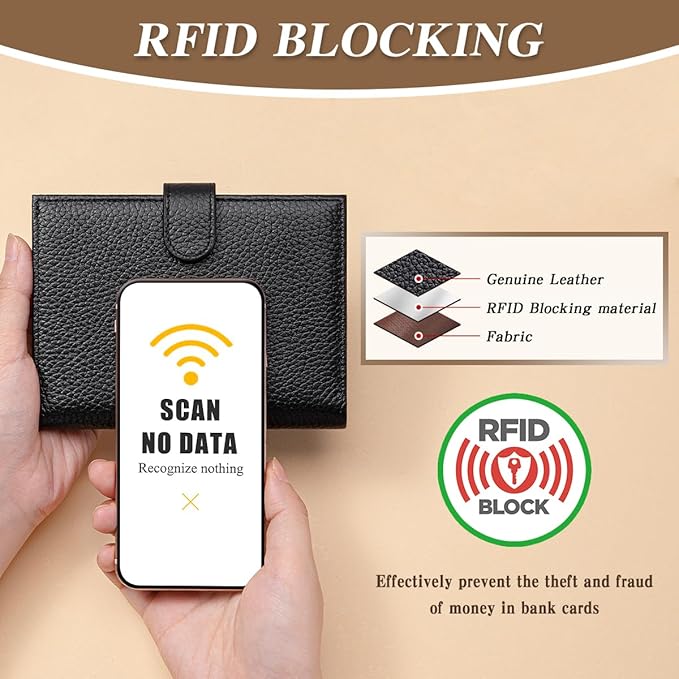 Passport Holder for Travel Women RFID Blocking Genuine Leather Passport Wallet - Image 4