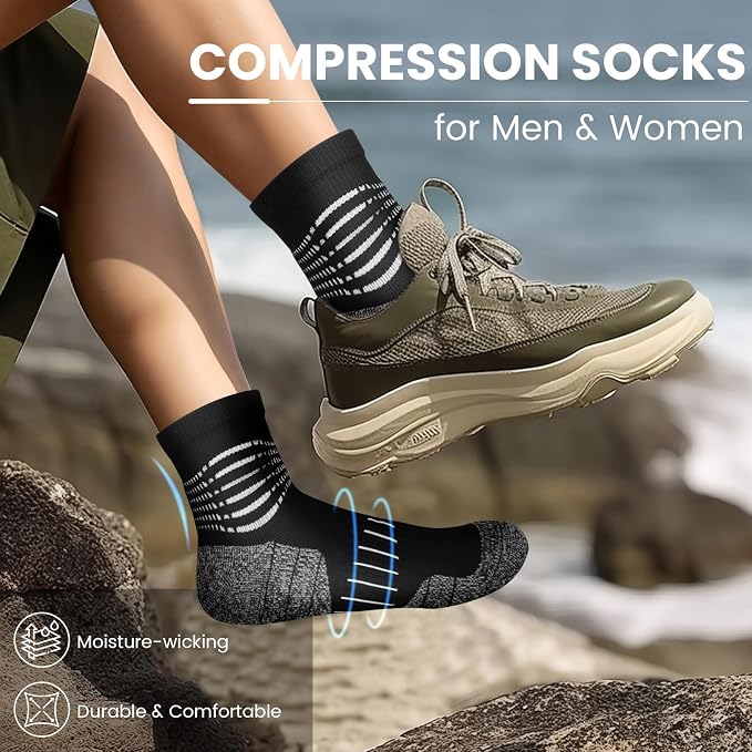 IRAMY Ankle Compression Socks for Men Athletic Running Socks - Image 6