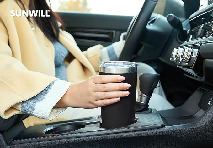 SUNWILL Travel Coffee Mug with Lid, 20 oz Tumbler Set of 2, Insulated Stainless - Image 6