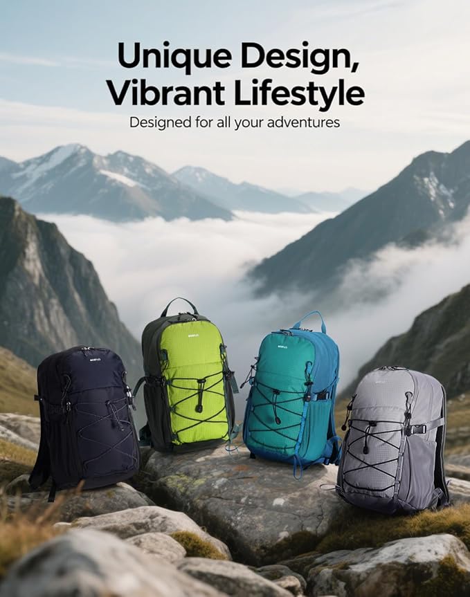 ECOHUB Small Hiking Backpack for Men Women, 20L Lightweight Travel Backpacks - Image 8