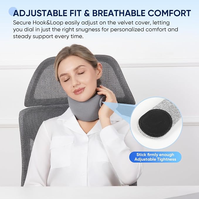 Compact Travel Pillow with Adjustable Straps & Washable Cover, Portable Neck - Image 5