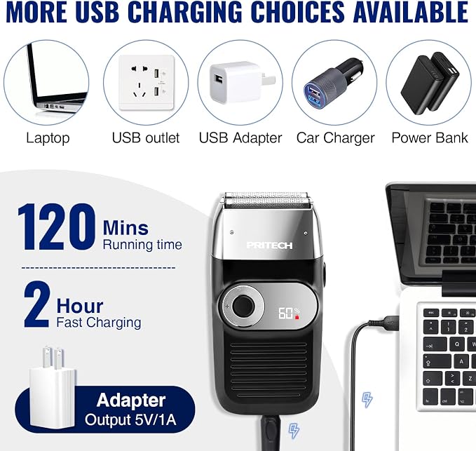 PRITECH Foil and Bald Shavers 2 in 1 Electric Shaver - Image 6