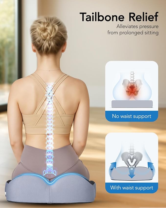 HUANUO Office Seat Cushion for Tailbone Support, High-Density Memory Foam - Image 2