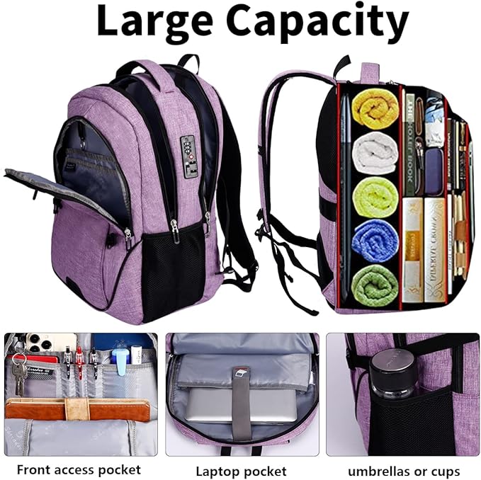 SHRRADOO Anti Theft Laptop Backpack Travel Backpacks - Image 4