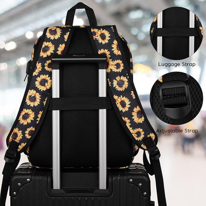 School Backpack, Sunflower Bookbag Men and Teen Boy Schoolbag - Image 5