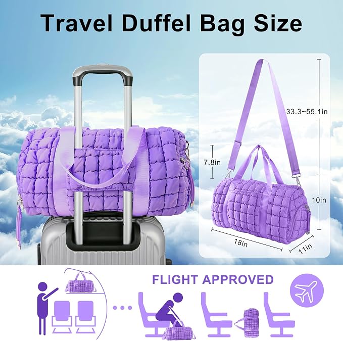 Quilted Travel Duffle Bag Gym Bag - Image 2