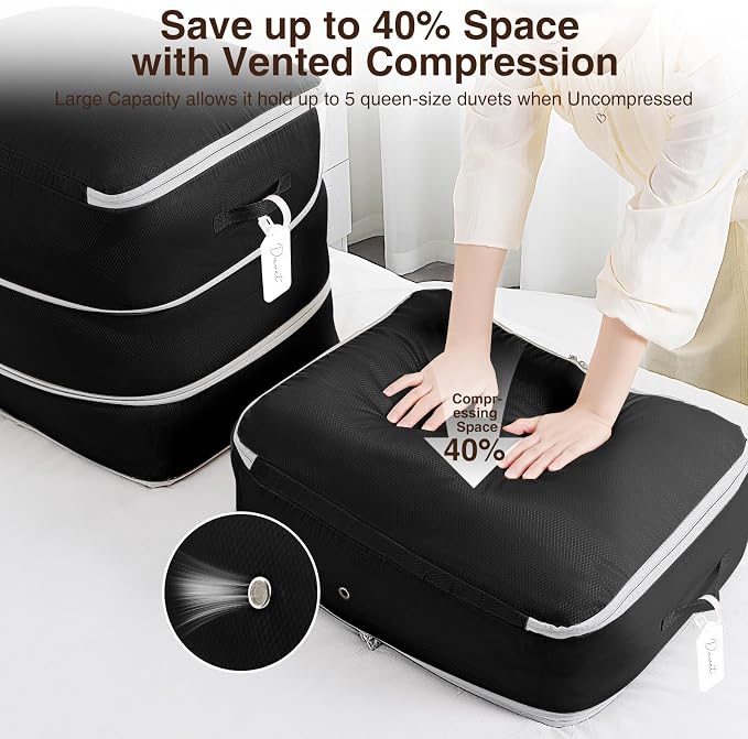 4 Pack Compression Storage Bags - 110L Large Capacity Comforter Storage Bag - Image 3
