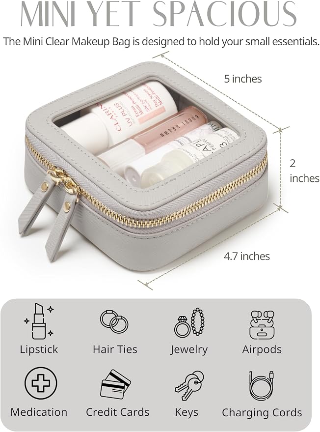 Popvibe Clear Makeup Bag Travel Cosmetic Case Transparent Toiletry Bag - Image 4
