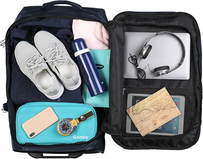Gonex Rolling Duffle Bag with Wheels, 70L Water Repellent Wheeled Travel Duffel - Image 6