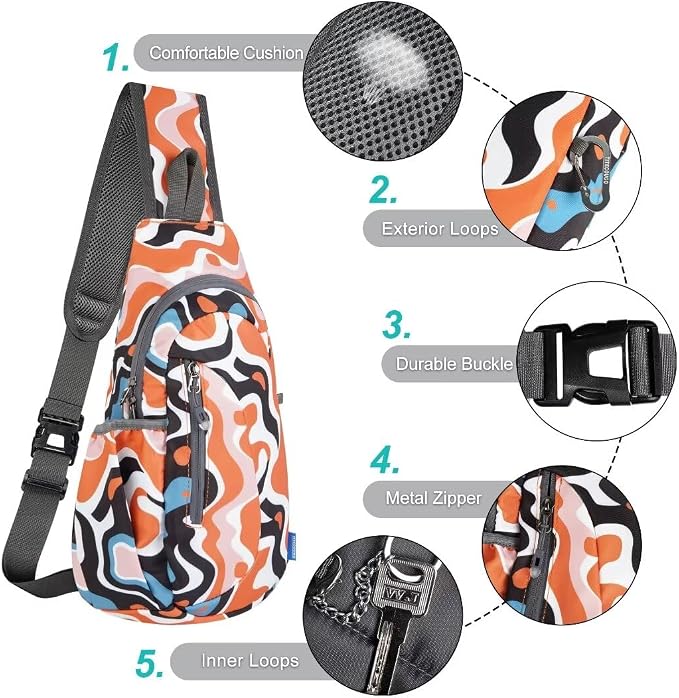 TITECOUGO Small Sling Bag, Lightweight Crossbody Backpack - Image 5