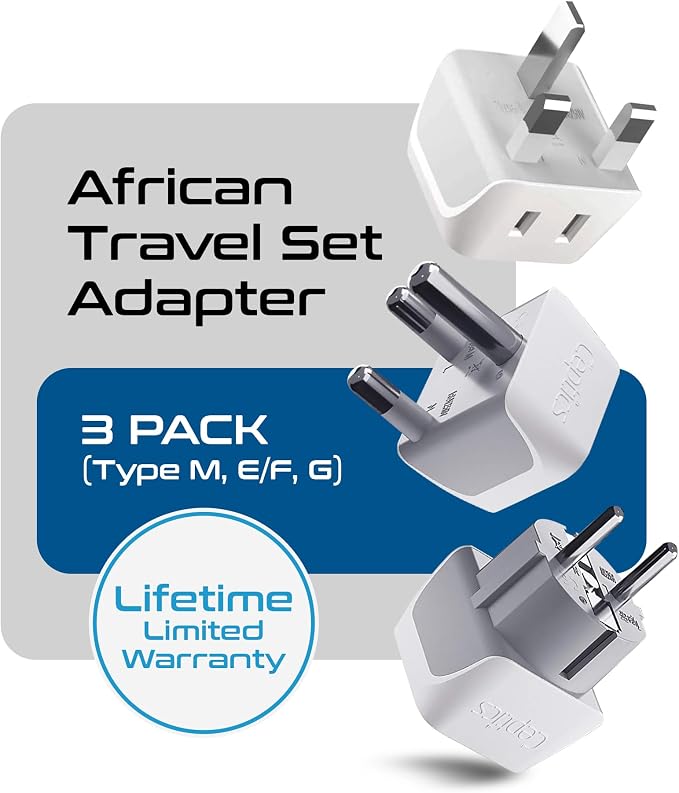 Ceptics African Travel Adapter Set 2 in 1 USA to Africa, S. Africa, Uganda - Image 6