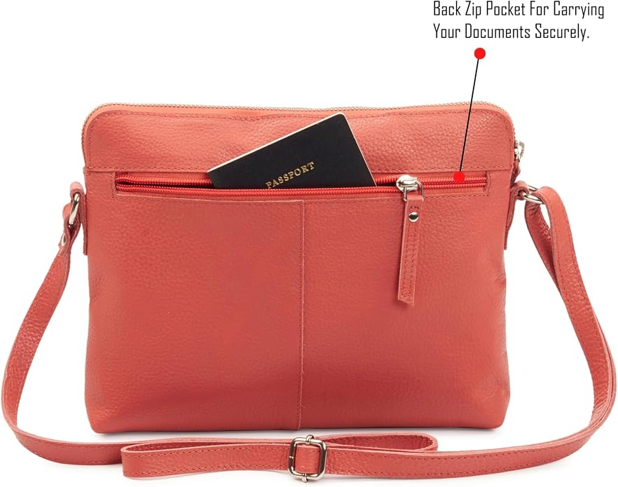 Wise Owl Accessories Small Soft Pebbled Real Leather Crossbody Handbags Purses - Image 4