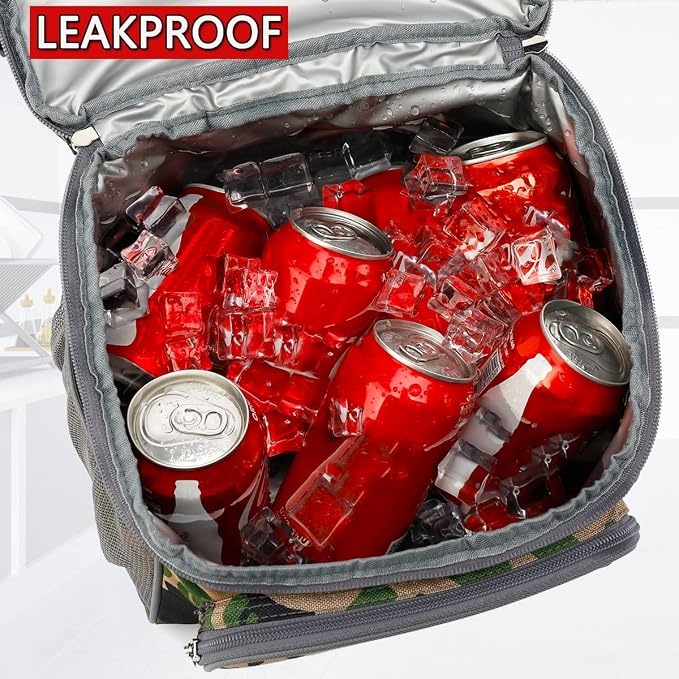 FlowFly Double Layer Cooler Insulated Lunch Bag Adult Lunch Box Large Tote Bag - Image 3