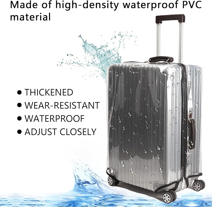 Transparent PVC Suitcase Cover, No Disassembly Required Clear Luggage Protector - Image 3