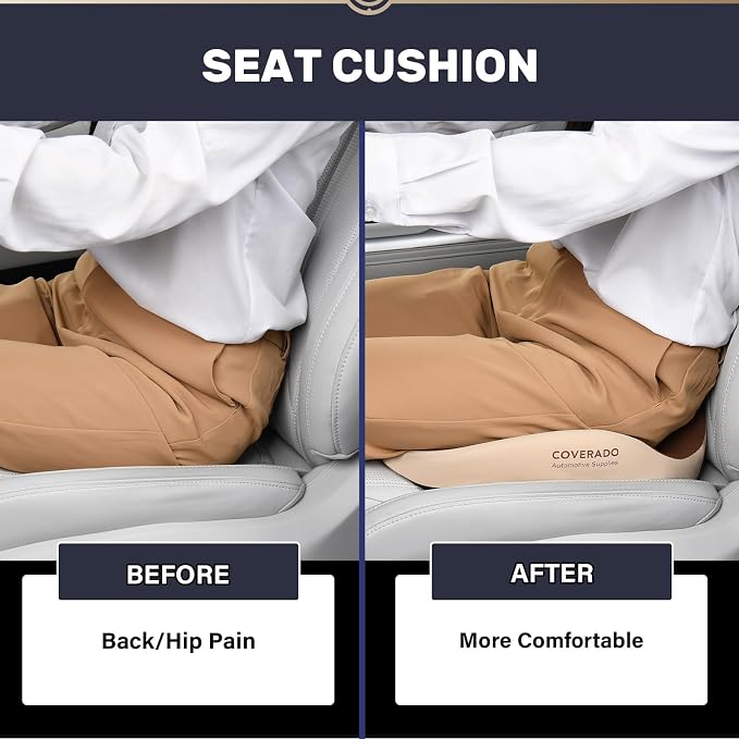 Coverado Car Seat Cushion with Memory Foam, Ergonomic Driving Seat Cushion - Image 4