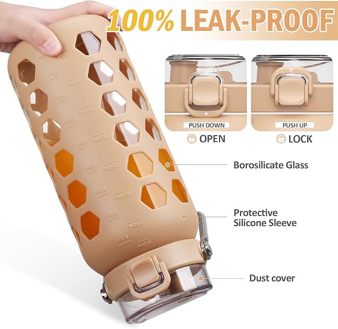 MUKOKO 64oz Glass Water Bottles - Image 4