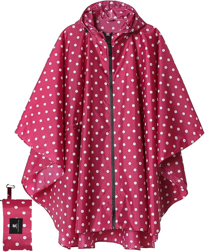 SaphiRose Unisex Rain Poncho Raincoat Hooded by SaphiRose