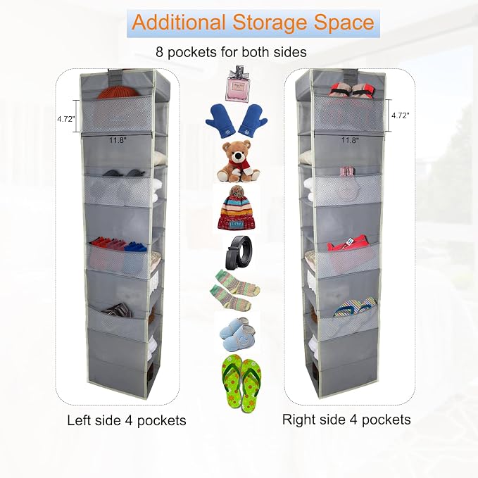 Large-Sized Hanging Shoe Organizer 10-Shelf, Sturdy Hanging Closet Organizer - Image 4