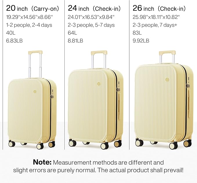 mixi 26 Inch Large Checked Luggage PC Hardshell Suitcases - Image 6