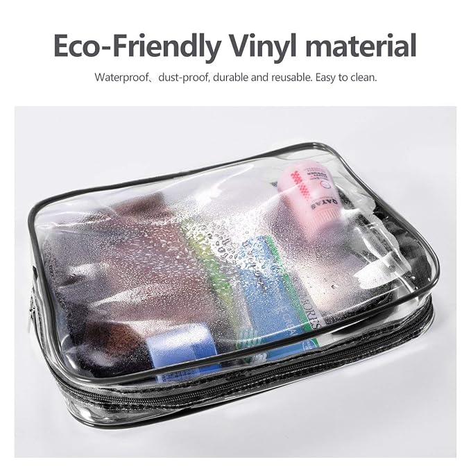 5Pcs Crystal Clear PVC Travel Toiletry Bag Kit - Image 2