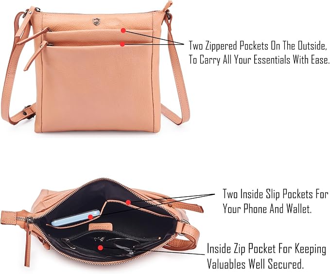 Small Soft Genuine Leather Crossbody Purse Women’s Sling Crossover Shoulder - Image 3