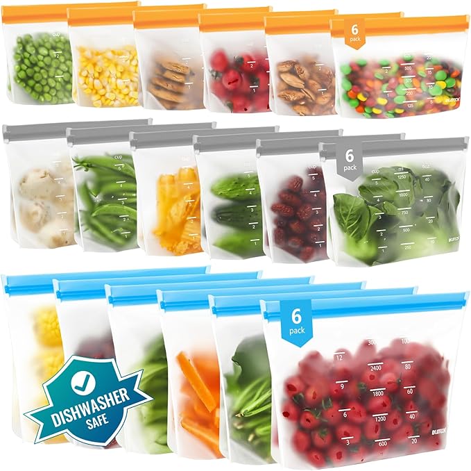 Dishwasher Safe Reusable Storage Bags Stand Up by IDEATECH