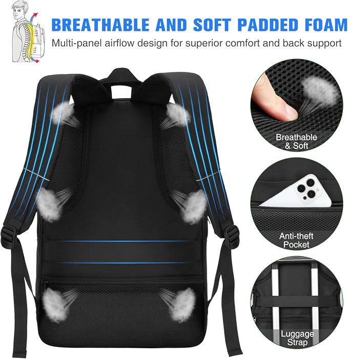 Paude Laptop Backpack, 17.3 Inch School Backpack Large Bookbag - Image 2