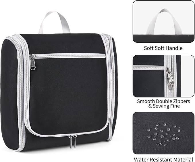 Della Gao Hanging Toiletry Bag for Men and Women, Large Capacity Cosmetics - Image 5