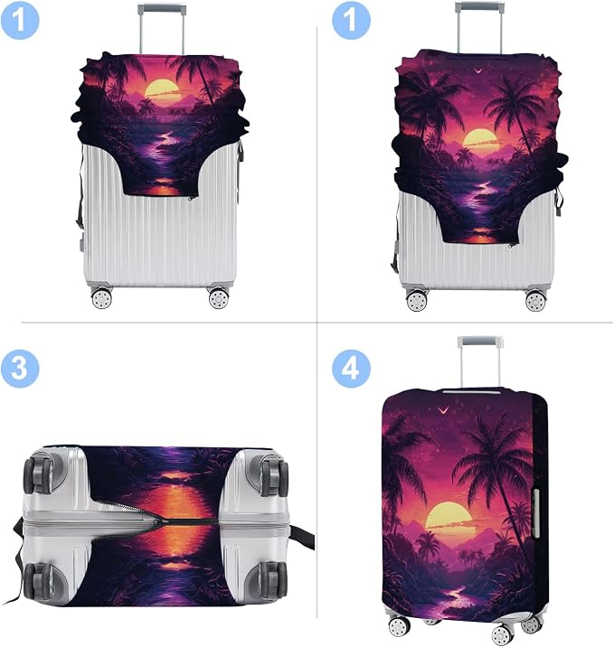 Luggage Cover Washable Suitcase Protector Anti-scratch Suitcase cover Fits - Image 4
