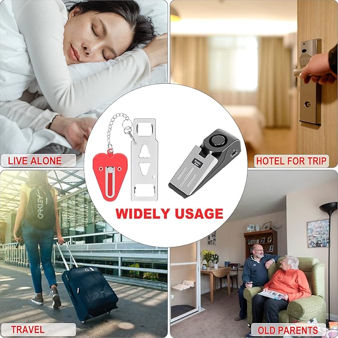 MBBEST Portable Door Lock & Door Stop Alarm, Dual Protection Security Devices - Image 4