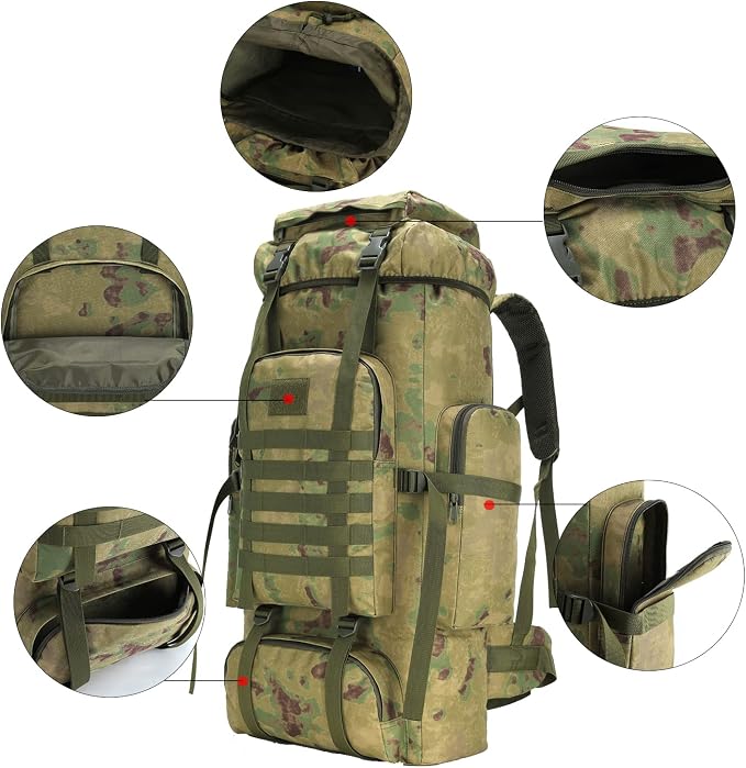 Hiking Backpack for Men 70L/100L Camping Backpack Military Rucksack Molle 3 - Image 5