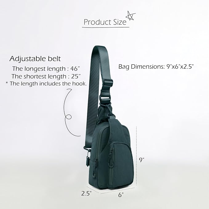 ODODOS Daily Sling Bag with Adjustable Straps Crossbody Chest Bag Lightweight - Image 6