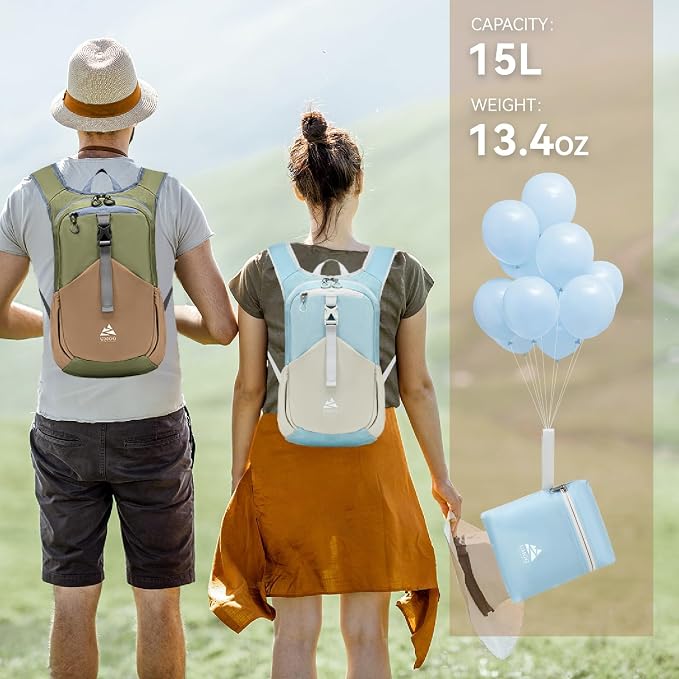 15L Small Hiking Backpack for Women Men Lightweight Packable Backpack Foldable - Image 5