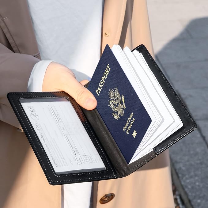 TIGARI Passport Holder for Travel Women Men, PU Leather Passport Wallet Cover - Image 2