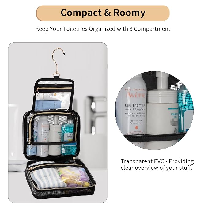 CUBETASTIC Mesh Shower Bag, Hanging Travel Toiletry Bag - Image 4